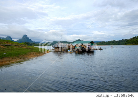 View of beautiful mountain is nature landscape at Chiao Lan Dam,thailand 133698646