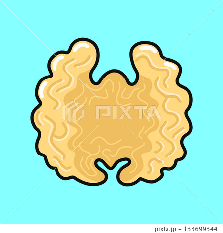 Walnut brain food concept cartoon illustration 133699344