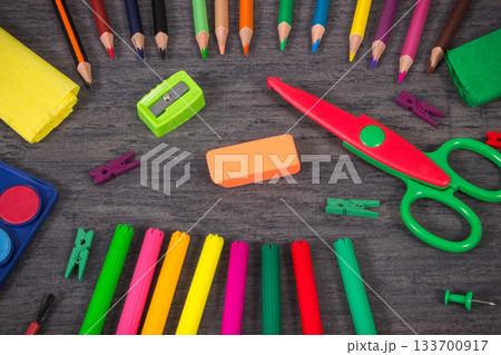 Stationery accessories and school supplies for drawing Stationery accessories and school supplies for drawing 133700917