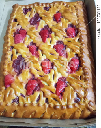 Homemade Strawberry Lattice Pie 133701133