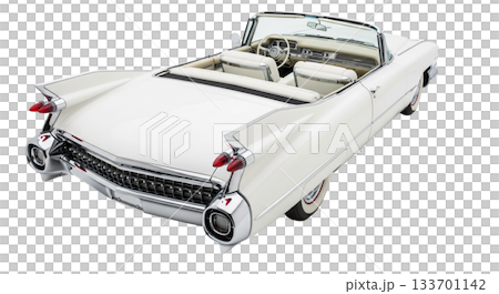 This stunning American luxury convertible, featuring sleek lines and chrome detailing, is showcased in a bright, sunny environment. Its vintage design highlights the craftsmanship of the late 1950s. This stunning American luxury convertible, featuring sleek lines and chrome detailing, is showcased in a bright, sunny environment. Its vintage design highlights the craftsmanship of the late 1950s. 133701142