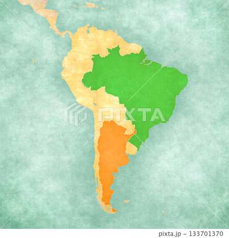 Map of South America - Brazil and Argentina Map of South America - Brazil and Argentina 133701370