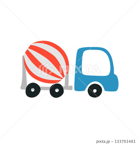 Concrete mixer truck vector illustration Concrete mixer truck vector illustration 133701481