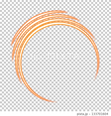 Orange swirl circle frame on transparent background Orange swirl circle frame on transparent background 133701604