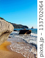 Picturesque sea beach with rocks near Agios Gordios, Corfu island, Greece. 133702064