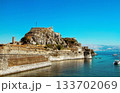Panoramic view of Old Fortress Paleo Frourio. Kerkyra Sity, Corfu island, Greece. 133702069