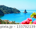 View of the picturesque Bay of Agios Gordios from above. Corfu island, Greece. 133702139