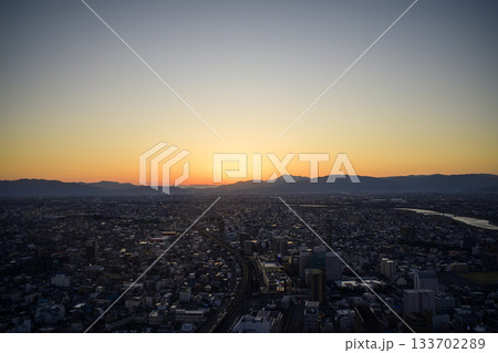 岐阜市の夕焼け 133702289
