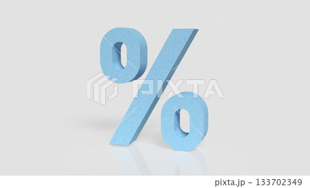 Minimalist Percentage Symbol Finance Concept 3d rendering. 133702349
