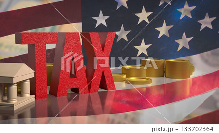 American Taxation System Government Finance Concept 3d rendering. 133702364