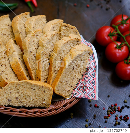 hotel appetizer breads on table hotel appetizer breads on table 133702749