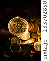 Bitcoin virtual money and fiat money coins euro 133702850