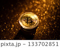 Bitcoin virtual money and fiat money coins euro 133702851