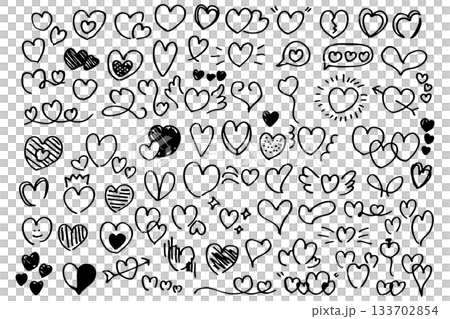 Set of heart illustration materials vector 133702854