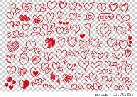 Set of heart illustration materials vector Set of heart illustration materials vector 133702855