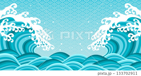 勢いがある波 133702911