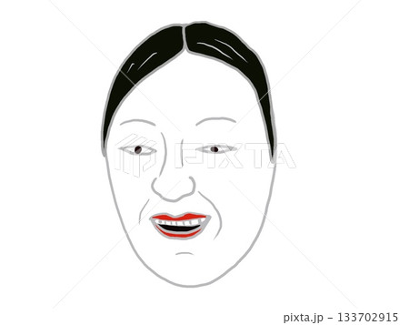 能の深井のお面のイラスト 能の深井のお面のイラスト 133702915