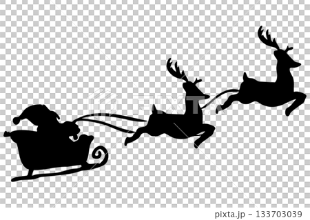 Santa and reindeer silhouette | Christmas sleigh and Santa Claus illustration material (vector) Santa and reindeer silhouette | Christmas sleigh and Santa Claus illustration material (vector) 133703039