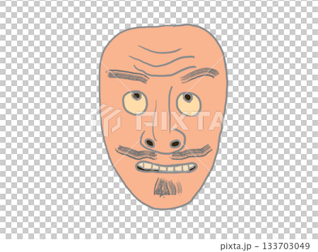 Illustration of the Noh mask of Kentoku Illustration of the Noh mask of Kentoku 133703049