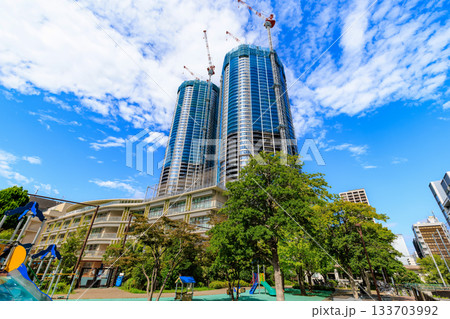 東京　中央区 豊海町　建設中のタワーマンション 133703992