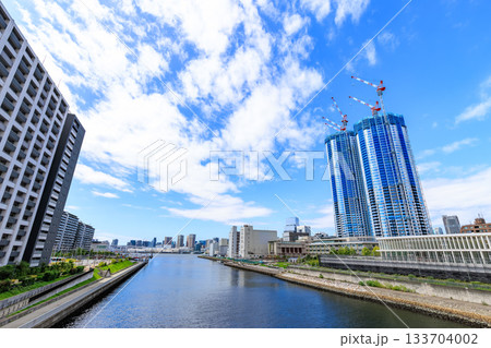 東京　中央区 豊海町　建設中のタワーマンション 133704002