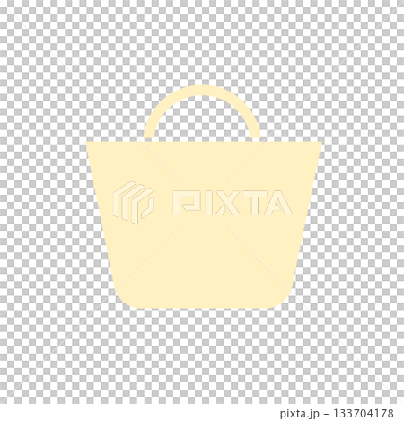 袋　手提げ　バック　黄色イエロー　アイコン　シンプル　白バック　ベクターpng 133704178