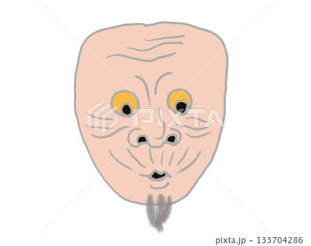狂言のお面のうそぶきのイラスト 狂言のお面のうそぶきのイラスト 133704286