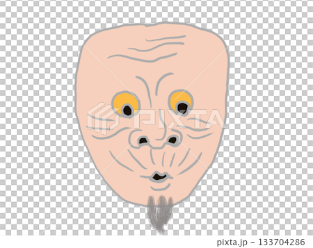 狂言のお面のうそぶきのイラスト 狂言のお面のうそぶきのイラスト 133704286