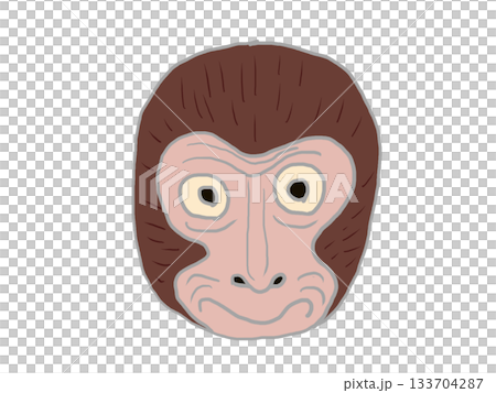 狂言の猿のお面のイラスト 133704287