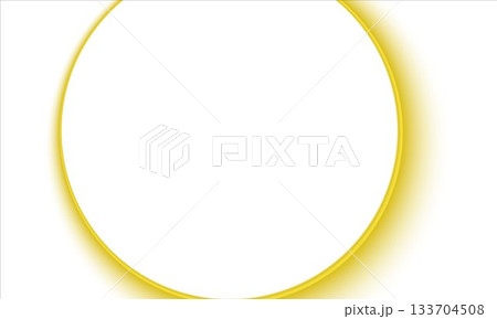 Bright Yellow Circular Ring With Soft Glow On White Background for Branding and Modern Design 133704508
