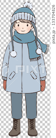 冬天的衣服的男孩 133704826