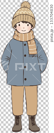 冬天的衣服的男孩 133704830