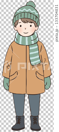 冬天的衣服的男孩 133704831