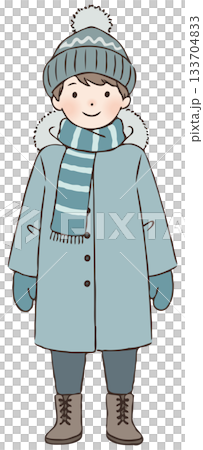 冬天的衣服的男孩 133704833