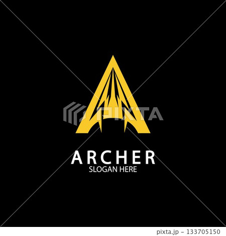 Abstract letter A and Arrow head logo design vector illustration 133705150