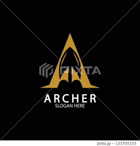 Abstract letter A and Arrow head logo design vector illustration 133705155