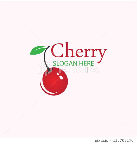 Cherry logo design template. vector illustration. 133705176