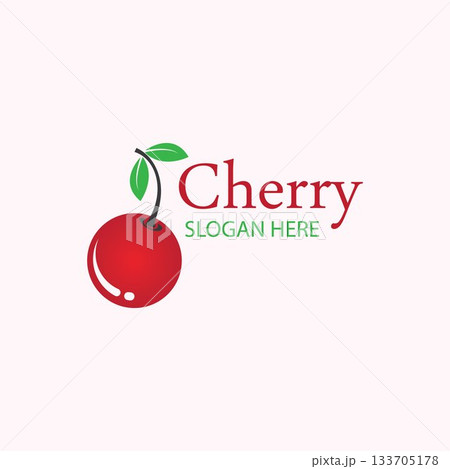 Cherry logo design template. vector illustration. 133705178