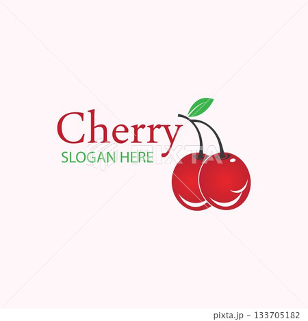 Cherry logo design template. vector illustration. 133705182