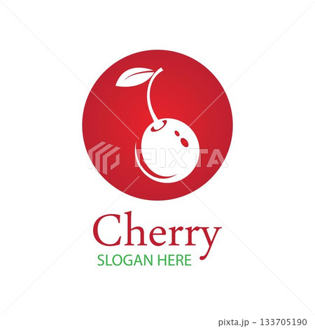 Cherry logo design template. vector illustration. 133705190