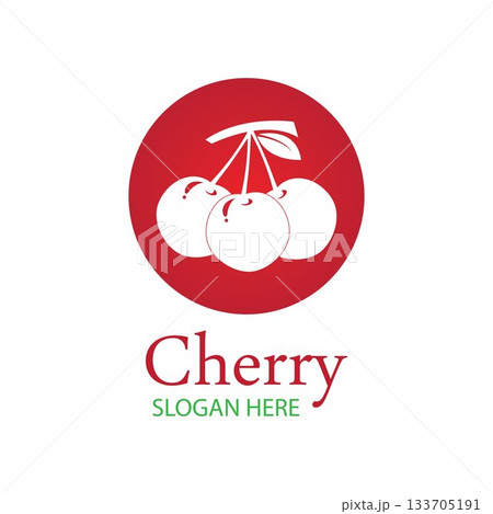 Cherry logo design template. vector illustration. 133705191