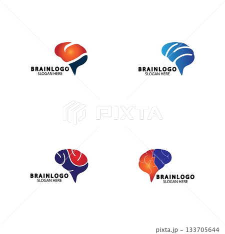 Brain logo designs concept vector, Health Brain Pulse logo, Brain care logo template vector Brain logo designs concept vector, Health Brain Pulse logo, Brain care logo template vector 133705644
