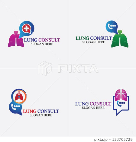 Lungs Consult Logo designs vector, Lungs Forum logo template, Lungs Care icon. 133705729