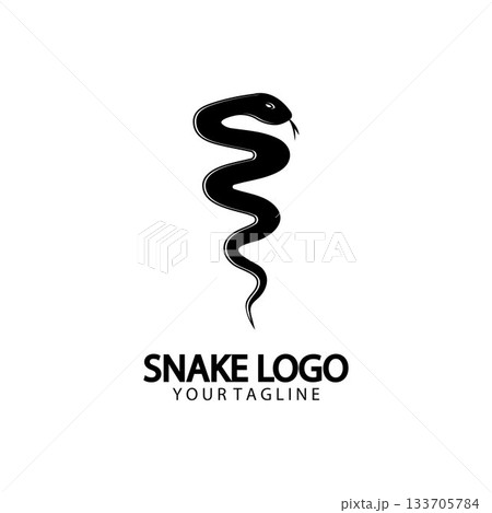 Snake logo template design. Vector illustration. 133705784