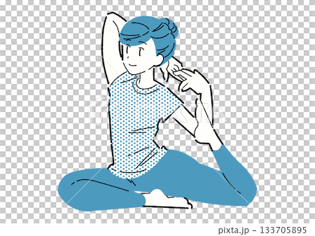 女子正在做後彎瑜珈姿勢 133705895