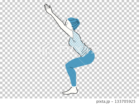 Chair pose woman doing yoga Chair pose woman doing yoga 133705925