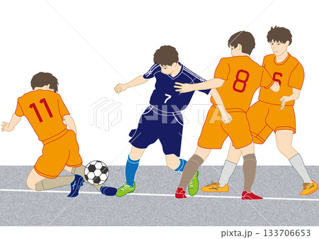 サッカー競合い 133706653