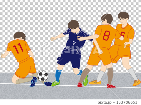 サッカー競合い 133706653