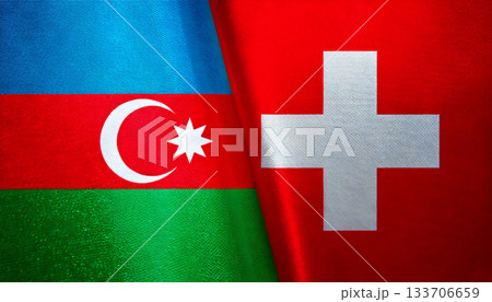 スイスの国旗とアゼルバイジャンの国旗 スイスの国旗とアゼルバイジャンの国旗 133706659