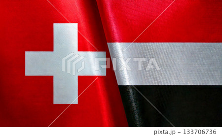 スイスの国旗とイエメンの国旗 133706736